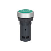 Кнопка плоская зеленая, маркировка 