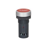 Кнопка плоская красная, маркировка 