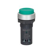 Кнопка зеленая выступающая, с возвратом, 1NO, IP65, пластик