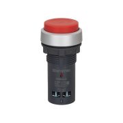 Кнопка красная выступающая, с возвратом, 1NC, IP65, пластик