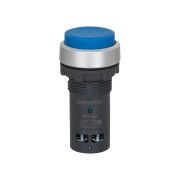 Кнопка синяя выступающая, с возвратом, 1NO, IP65, пластик