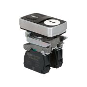 Кнопка двойная плоская, черная/белая, маркировка 