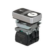 Кнопка двойная плоская с подсветкой, черная/белая, маркировка 