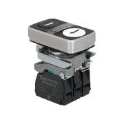 Кнопка двойная плоская с подсветкой, черная/белая, маркировка 