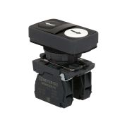 Кнопка двойная плоская, черная/белая, маркировка 