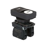 Кнопка двойная плоская, черная/белая, маркировка 