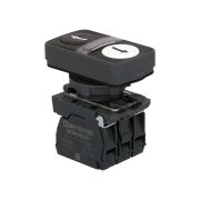 Кнопка двойная плоская с подсветкой, черная/белая, маркировка 