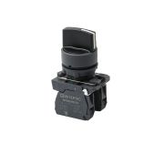 Переключатель на 3 положения с фиксацией в левом, центральном положениях и возвратом из правого, короткая ручка, 2NO, IP65, пластик