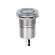 Пьезокнопка, Ø22 мм, подсветка кольцом (красная/зеленая), 4х-проводная, NO, с фиксацией, 24В AC/DC, IP68