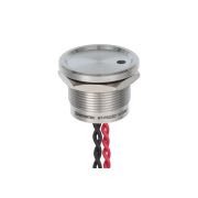 Пьезокнопка, Ø22 мм, подсветка точкой (-/красная), NC, возврат, 24В AC/DC, IP68