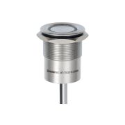 Кнопка сенсорная с подсветкой (зеленая/красная), Ø22 мм, NC, возврат, NPN, 24В DC, IP68