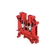 Клемма винтовая проходная, 2.5 мм², красная