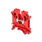 Клемма винтовая проходная, 4 мм², красная