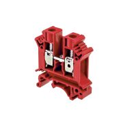 Клемма винтовая проходная, 10 мм², красная