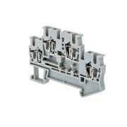 Клемма пружинная двухуровневая,  2.5 мм², серая