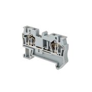 Клемма пружинная проходная, 4 мм², серая