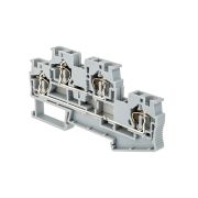 Клемма пружинная двухуровневая,  4 мм², серая